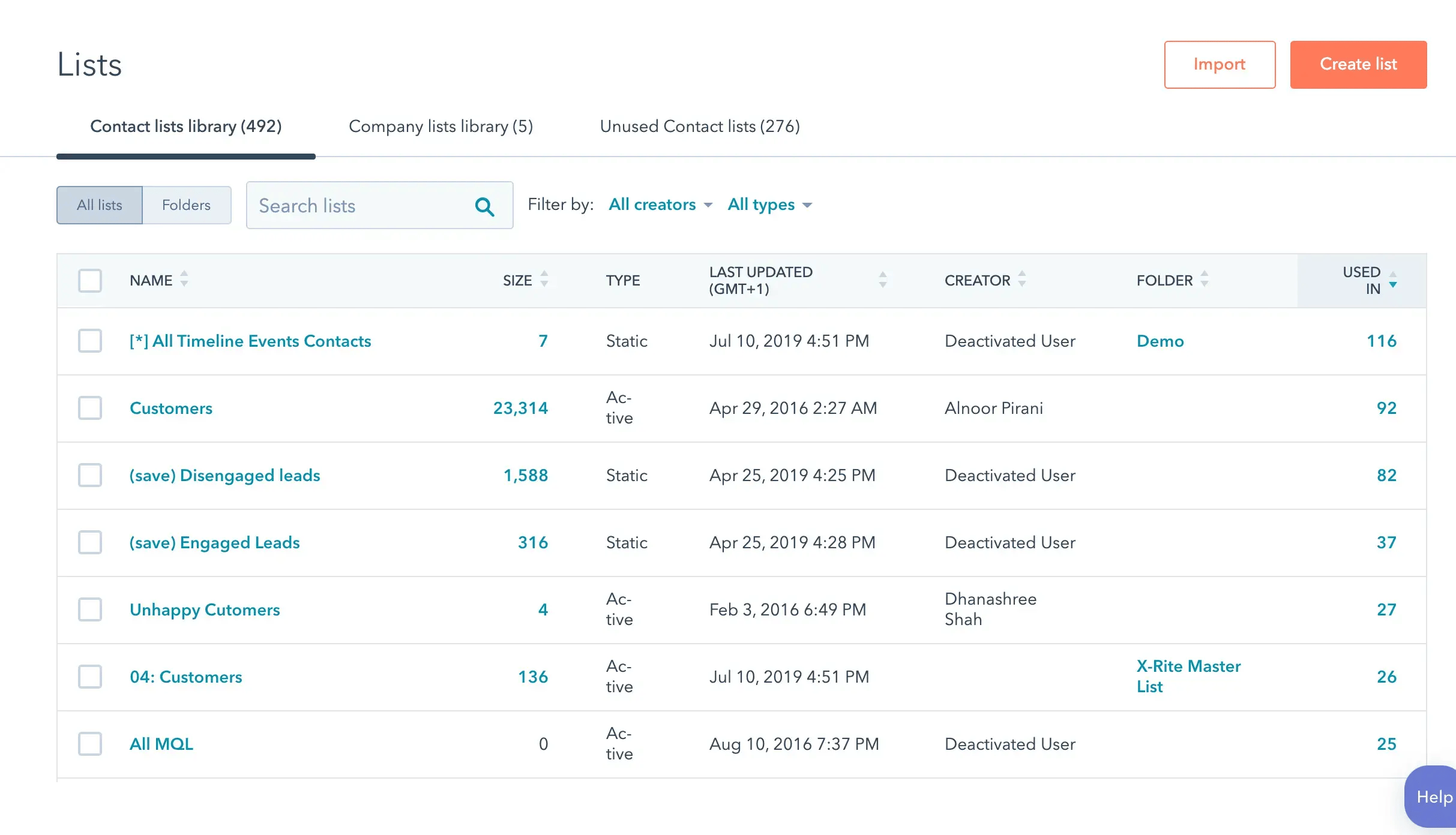 Marketing Hub Email Marketing Lists 2